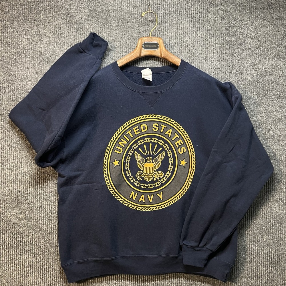 United‎ States Navy Soffe Crewneck Size Men's XL Reflective Letters Made In USA